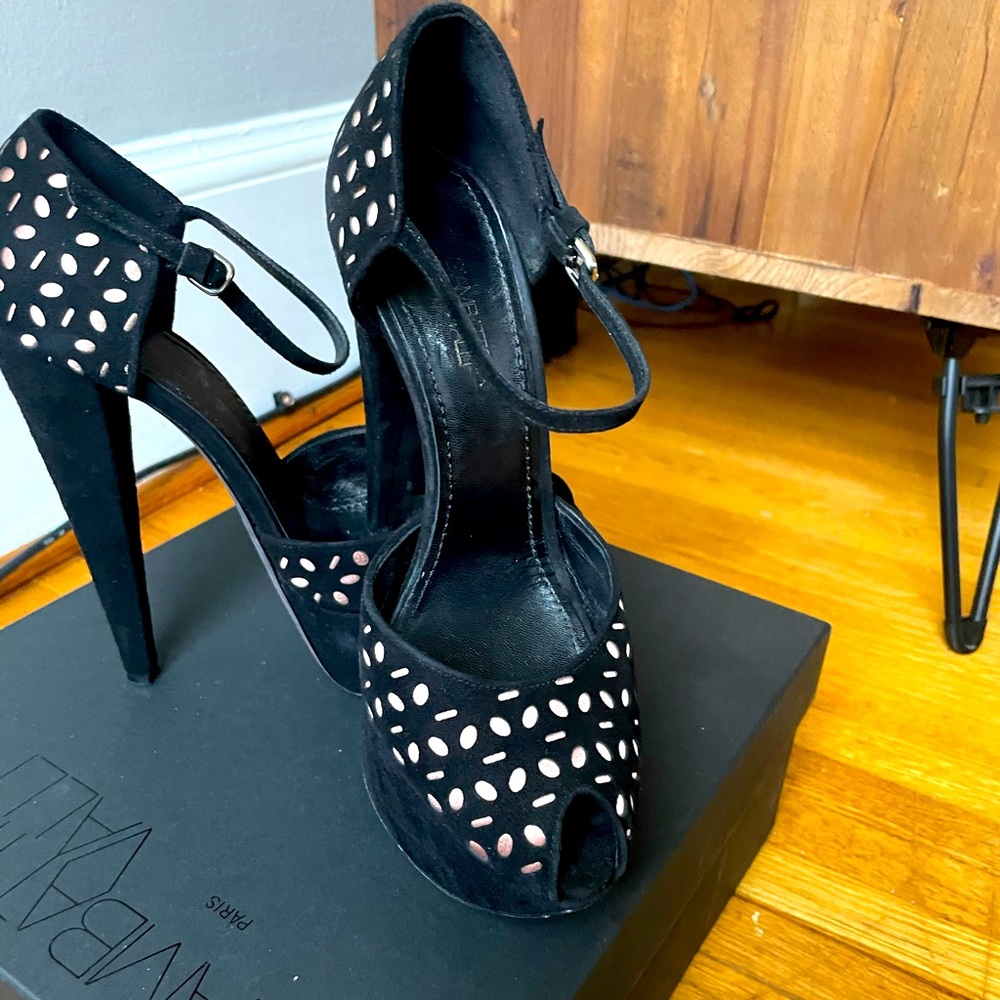 Gorgeous and Sexy suede black platforms.